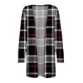 thumbnail image 3 of BODOAO Women's Casual Lightweight Cardigan Long Sleeve Open Front with Pockets Soft Open Front Cardigan Solid Color Outwear Plaid Print Cardigan Loose Midi Coat Outerwear for Home Holiday Black Xxl, 3 of 5