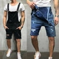 thumbnail image 6 of Douhoow Men Suspender Pants Denim Jeaans Slim Destroyed Pockets Adjustable Straps Overalls S-2XL, 6 of 8