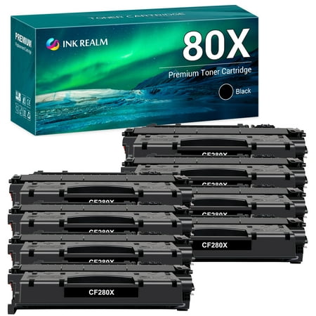 80X 80A Laserjet Toner Cartridges Compatible for HP 80X CF280X 80A CF280A CF280 280 for HP LaserJet Pro 400 M401a M401d M401n M401dn M401 M401dw MFP M425dn M425 Printer Ink Black (8-Pack)