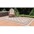 thumbnail image 2 of Unique Loom Outdoor Trellis Collection Greek Key Border Geometric Transitional Indoor and Outdoor Flatweave Beige/Oak Area Rug (7' 0 x 10' 0), 2 of 2