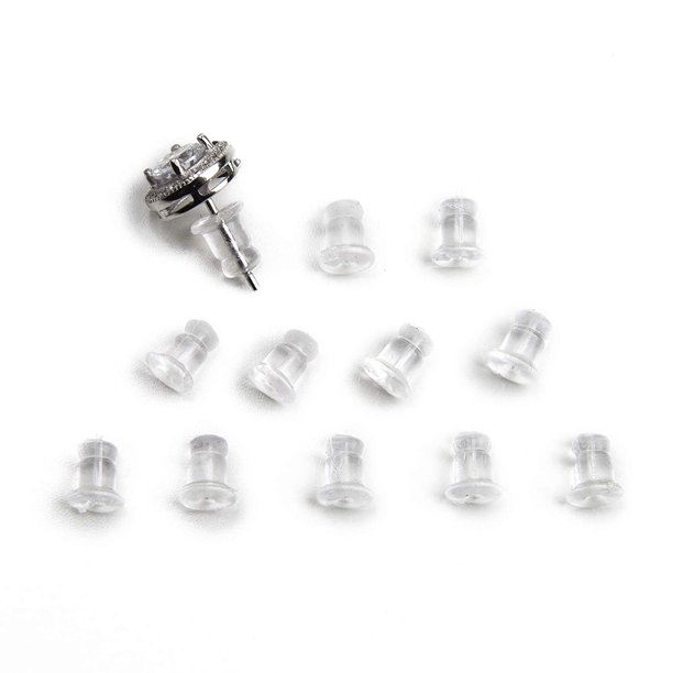 E'arrs Plastic Earring Backs Small Clear Clear Bullet Bax 6