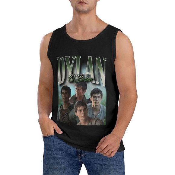 Dylan Obrien Débardeur d'Entraînement pour Hommes Sans Manches T-Shirt Muscle Décontracté Doux pour Hommes Noir