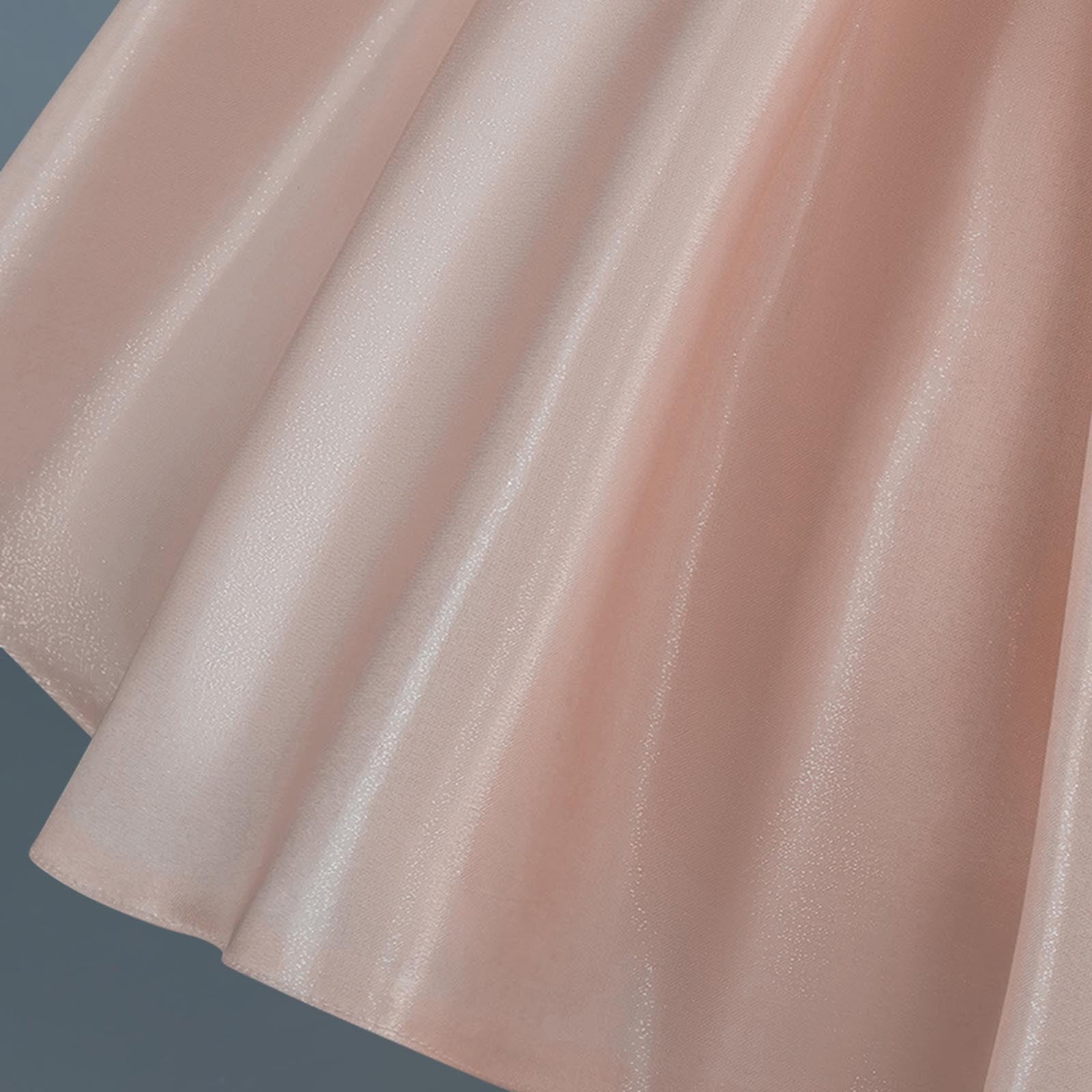 Girls Prom Dresses Formal A-Line Size 2-10 Toddlers Kids Elegant Sequins Short Sleeve Bowknot High Waisted Solid Performance Party Dress