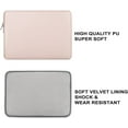 thumbnail image 4 of RAINYEAR 15.6 Inch Laptop Sleeve Soft PU Leather Case Protective Water Resistant Zipper Padded Cover Carrying Bag Compatible with 15.6" Notebook Computer Chromebook (Pink), 4 of 7