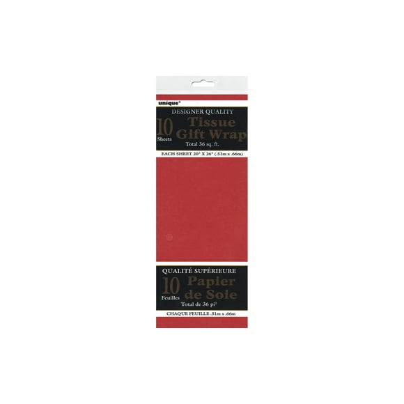 6286 UNIQUE TISSUE SHEETS 20X26 10PC RED