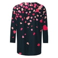 thumbnail image 4 of Women 3/4 Sleeve Shirts Tops Casual Heart T-Shirts Loose Plus Size Blouse Summer Tunic Top Outfits, 4 of 5