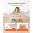 thumbnail image 3 of VEVOR Kids Reversible Wooden Activity Table, Multi-Purpose Activity Play Table with 200 Building Bricks & 3 Storage Bins for Kids 3+ Years, Large Storage Space, Present for Boys & Girls, Natural, 3 of 9