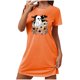 thumbnail image 2 of Camisón corto de talla grande para mujer, camisón de manga corta con estampado de pecho a la moda, camisón para mujer, 2 of 5