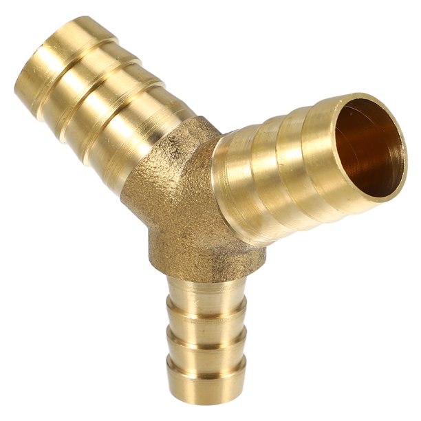 Conector de ajuste de manguera de motor Universal de 14-14-10mm, reductor de ajuste de manguera en forma de Y, 3 vías para combustible, aire, agua, Gas, tubería de aceite, tono dorado de latón