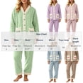 thumbnail image 2 of qelini Cardigan Pajama Set for Women Plus Size V Neck Fleece Lined Long Sleeve Top & Pants 2 Piece Winter Sleepwear Ptint Home Wear, 2 of 5