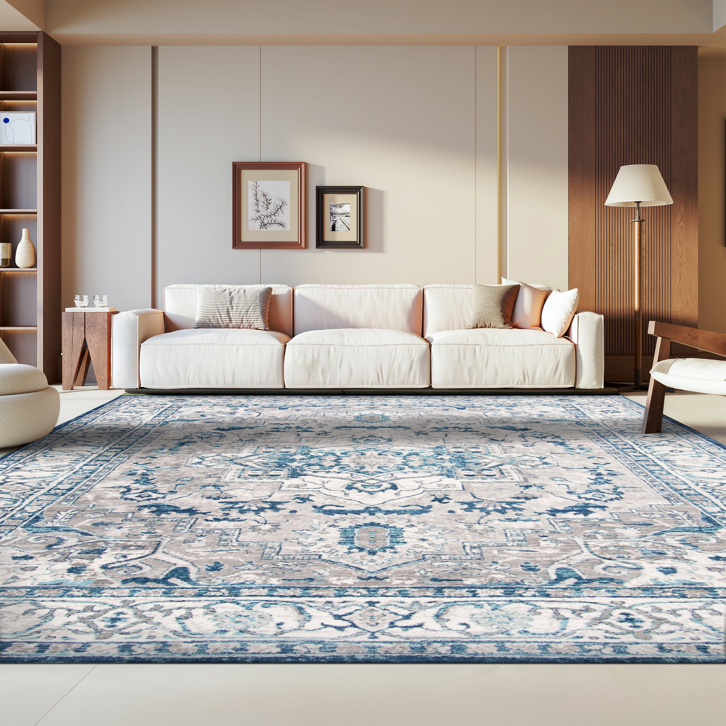SAFAVIEH Brentwood Dimas Oriental Area Rug, Light Gray/Blue, 11' x 15'