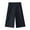 Black, variant on Cotton Linen Capri Pants for Women Elastic High Waist Lightweight Wide Straight Leg Cropped Pants Capris with Pockets