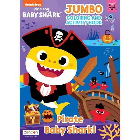 Baby Shark 64 Page Halloween Coloring Book