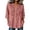 Red, variant on Women's V-Neck Button Front Patchwork Top Modern Comfortable Fit For Everyday Wear