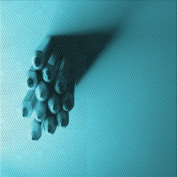 Ahgly Company Indoor Square Patterned Dark Cyan Green Area Rugs, 6' Square