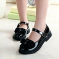 thumbnail image 3 of Owordtank Girls Mary Jane Shoes Kids PU Leather Bowknot Dress Shoes Low Heel School Uniform Party Wedding Flats, 3 of 6