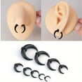 thumbnail image 6 of Acrylic Bull Horn Tapers Septum  Ear Plugs with 2 Black O-Rings, 6 of 11