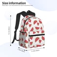 thumbnail image 4 of Haiem Hand Drawn Watermelon Lightweight Backpack for School, Classic Basic Water Resistant Casual Daypack for Travel with Bottle Side Pockets, 4 of 8