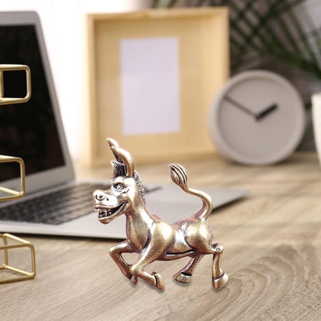 Mini estatua de , escultura animal, recuerdo único, mascota de té antigua, figura en miniatura de latón para estante, decoración de sala de estar