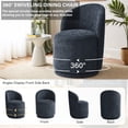 thumbnail image 4 of UIXE 360° Swivel Barrel Accent Chair, Fabric Upholstered Kitchen Dining Room Chair, Makeup Vanity Side Chair for Bedroom Living Room - Navy, 4 of 6