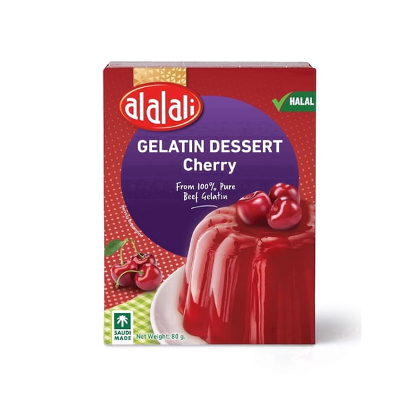Alalali Gelatin Dessert Halal Cherry 6-Count 80 G