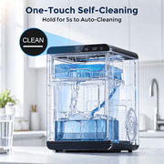 Snowyermine Nugget Ice Maker Countertop, 44 lbs per Day, Soft, Chewable Sonic-Style Pebble Ice, One-Touch Self-Cleaning, Stainless Steel, Silver, for Home, Kitchen, Office, RV and Camping