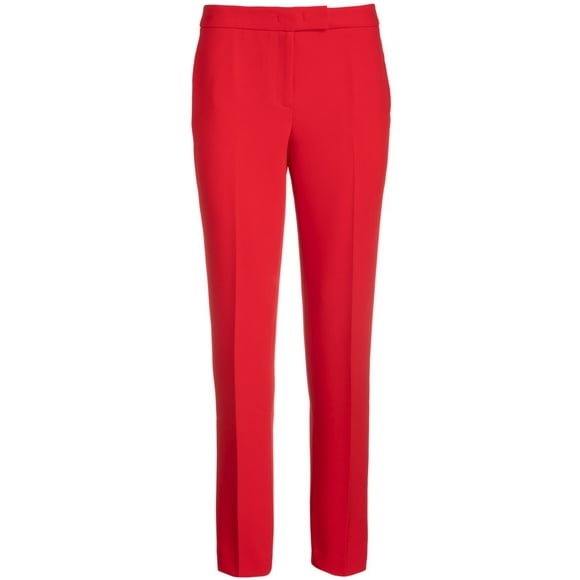 Anne Klein Womens Solid Casual Trouser Pants, Red, 6