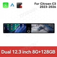 thumbnail image 3 of TPXINXIN Dual 12.3 inch Screen Car Radio For Citroen C3 2023-2026 Android GPS Navigation Multimedia Video Player Stereo Receiver Head Unit, 3 of 15