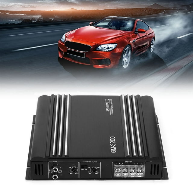 Audio Power Booster, 90dB Sensibilidad Audio Potencia De Potencia De aleación De Aluminio 3800W Peak Para Vehículos Recreativos Para Camiones Para SUV Para Automóviles