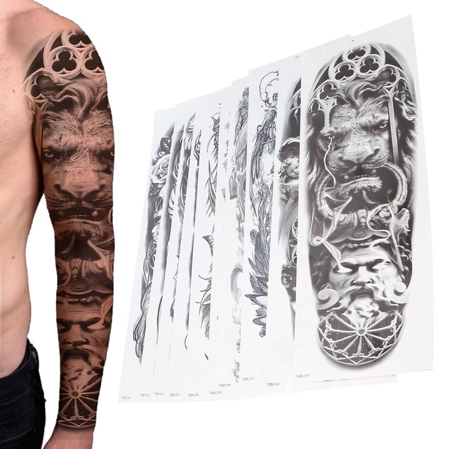 Pegatina De Tatuaje De Brazo Temporal, 10 Hojas Tattao Tatón Tatón De 10 Piezas 10 Piezas De Tatuaje De Tatuaje Pegatina De Tatuaje Impermeable ARMA COMPLE