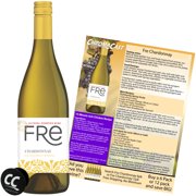 Sutter Home Fre Chardonnay Non-Alcoholic White Wine, Bundle with Phone Grip , Seasonal Wine Pairings & Recipes, 750ML Kit