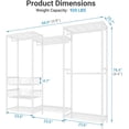 thumbnail image 5 of VIPEK V10 Wire Corner Garment Rack, Heavy Duty Clothes Rolling Rack, Metal, Chrome, 68.9" L x 15.7" W x 76.4" H, Max Load 790 LBS, White, 5 of 10