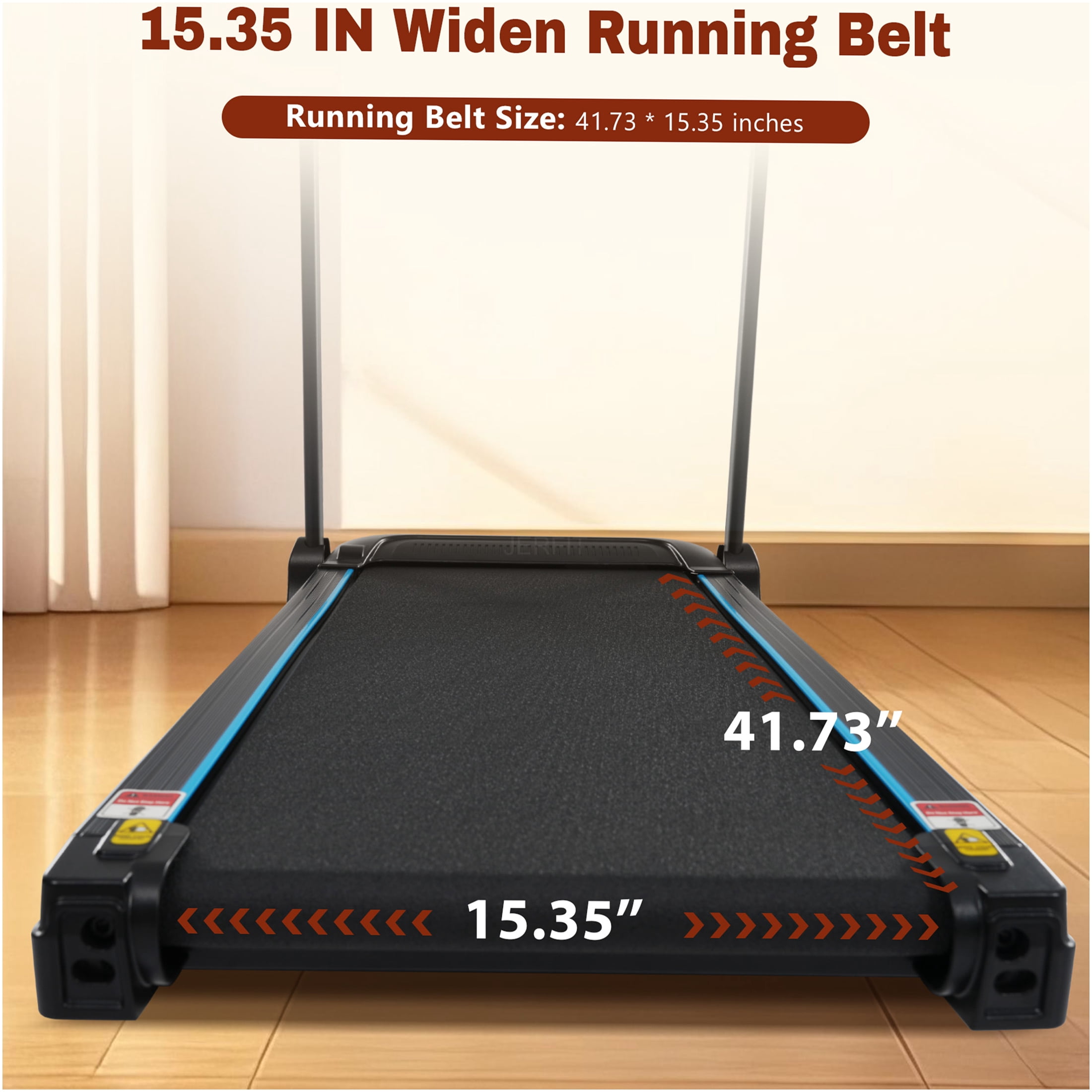 JERFIT Auto-Folding Electric Treadmill for Home, 3.5HP Powerful Motor, 350lbs Capacity, 10MPH Speed, 6% Manual Incline, Bluetooth Speaker, USB/Type-C Charging, Heart Rate Monitoring
