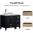 thumbnail image 4 of Walsport Bathroom Vanity,36" Stand Pedestal Bathroom Cabinet Top Square Ceramic Vessel Sink Faucet Drain Combo with Mirror Vanities Set,Black, 4 of 9