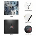 thumbnail image 2 of Blue Grey Wooden Wall Clock Silent Non Ticking, Abstract Art Oil Painting Modern Geometric Square Wall Clocks Battery Operated, Decor Clock for Home Office, Living Room, Kitchen, 12 Inch, 2 of 9