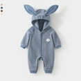 thumbnail image 2 of Gaexia Hooded Jumpsuit For Boys Cozy Winter Wear Soft Fabric Bodysuit Ideal Fall Season Outdoor ,Sky Blue,12-18 Months, 2 of 3