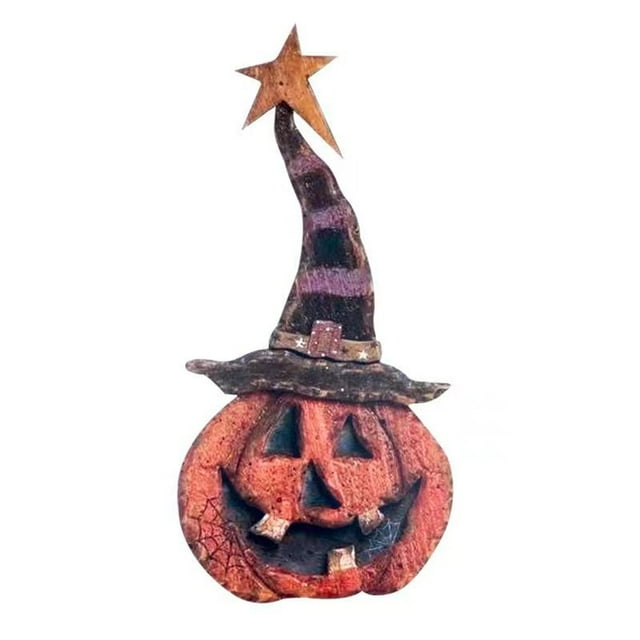 Hanging Ornament Rustic Pumpkin Pattern Acrylic Eye-catching Halloween Door Pendant for Party