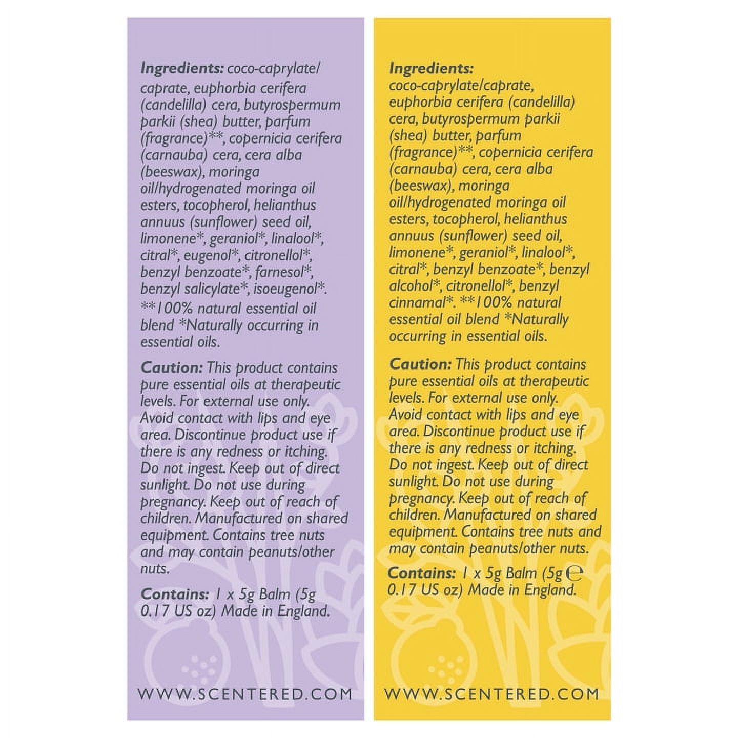 Scentered SLEEP WELL & HAPPY Aromatherapy Essential Oils Balm Gift Set - For Restful Sleep & Gratitude - All-Natural Blends of Lavender, Ylang Ylang, Lemon, Grapefruit