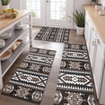 thumbnail image 2 of Brown Triangular Geometric Pattern Kitchen Rugs Sets Of 3,Kitchen Runner Rugs Non Skid Washable,Decorative Kitchen Floor Mats for Kitchen,Sink,Laundry,17"x30"+ 17"x47" + 17"x59", 2 of 6