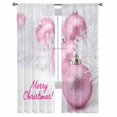 thumbnail image 2 of Merry Christmas Sheer Curtains 108 Inches Long, Pink Xmas Balls Shining Dreaming Winter Holiday Light Filtering Window Curtains for Living Room, Rod Pocket Voile Sheer Drapes, 52"Wx108"L, 2 Panels, 2 of 9