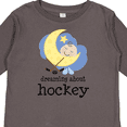 thumbnail image 4 of Inktastic Dreaming About Hockey Boys or Girls Long Sleeve Toddler T-Shirt, 4 of 5