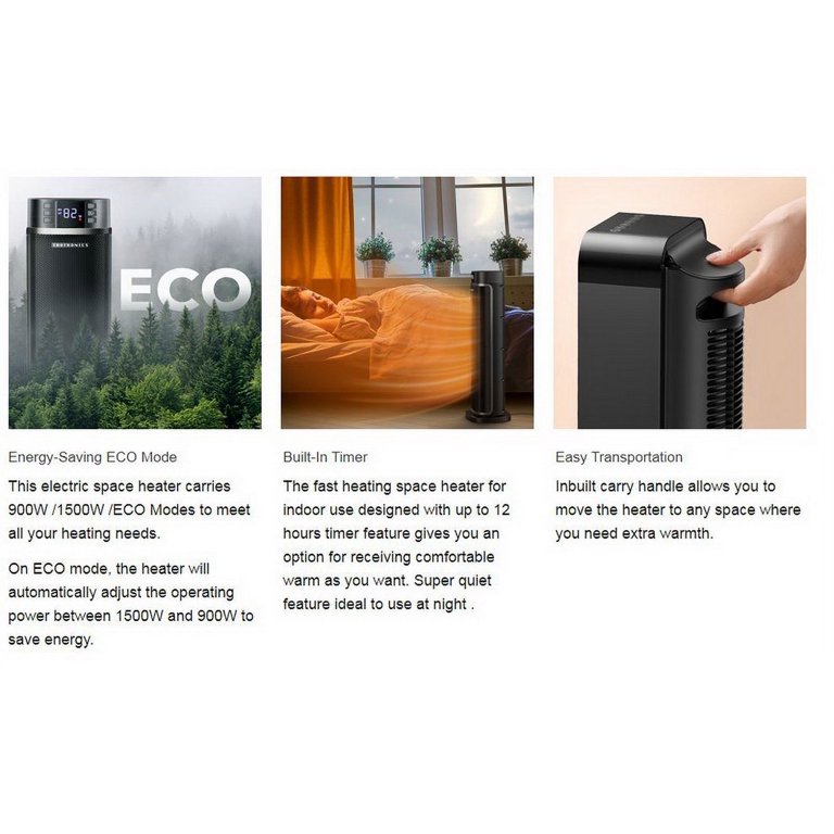 TaoTronics Space Heater TT-HE003 Oscillating w/ Remote Tower Heating Fan  (OPEN BOX) DI25 - Walmart.com