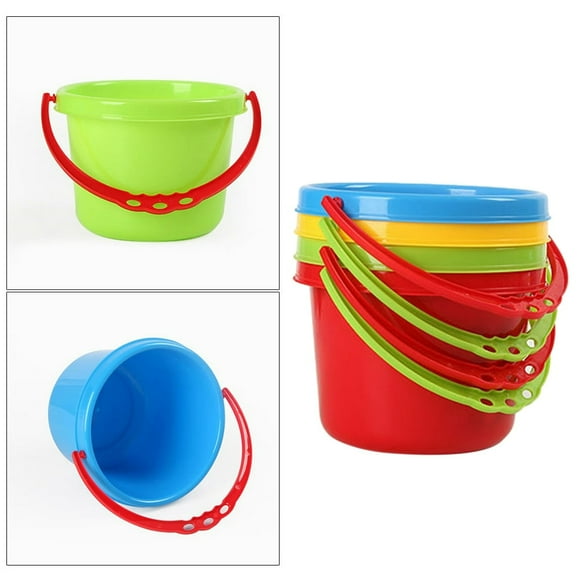 LEEYNEER Creative Sand Tool Beach Kids Children Playing Water Toy Plastic Beach Pail Bucket for Pool Backyard(Random Color)