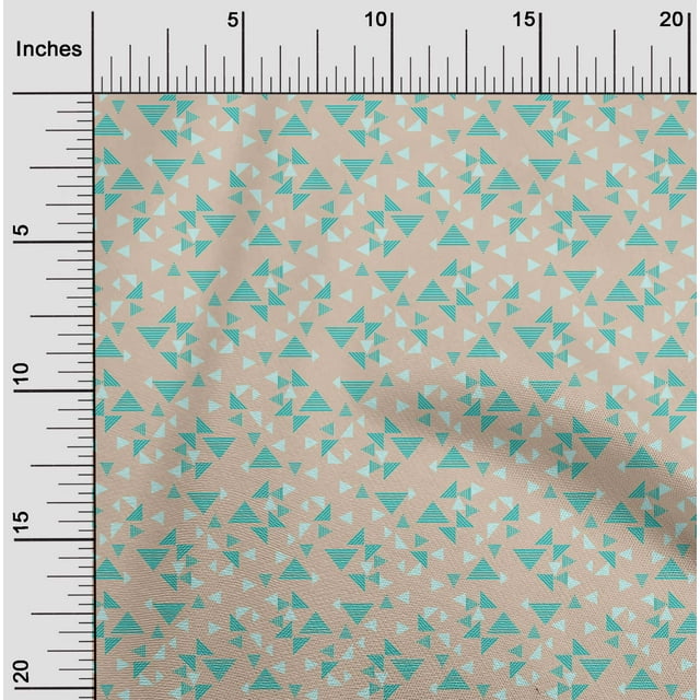 oneOone Cotton Poplin Fabric Triangle Geometric Printed Craft Fabric BTY 56 Inch Wide
