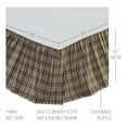 thumbnail image 4 of VHC Brands Wyatt Bedding Accessory, Twin Skirt 39x76x16, Plaid Tan, 4 of 5