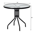 thumbnail image 2 of Patiojoy 32" Round Garden Bar Glass Table Patio Umbrella Deck Outdoor Furniture, 2 of 7