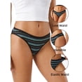 thumbnail image 3 of COOPLUS Womens Cotton Thong Underwear Striped Soft Stretch No Show Bikini Panties for Women 6 Pack, 3 of 8