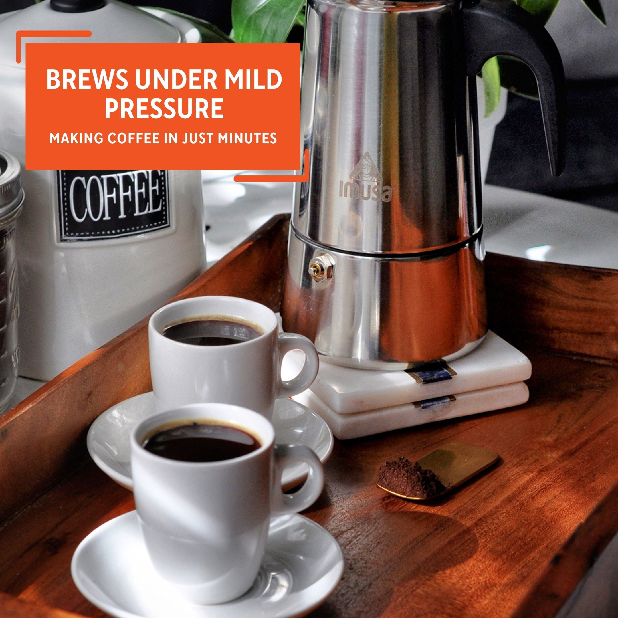 Imusa Espresso Moka Pot Miniature 4 Ounces Stovetop Coffee Maker
