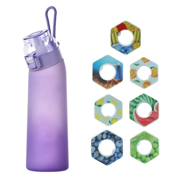 Botella de 700 ml, juego de botella de agua actualizada con pajita para beber de 7 cápsulas, botella de agua para exteriores(Compre 2 y ahorre 10%)