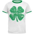 thumbnail image 1 of T-shirt Ringer pour Hommes Trèfle Usé pour la Saint-Patrick, 1 of 1